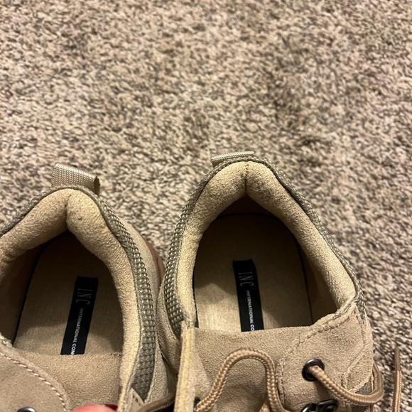 INC brown and khaki lace up hiking boots - Picture 2 of 4